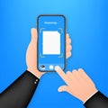 Text scan. Document scanner smartphone interface vector template.