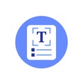 text scan icon, flat design