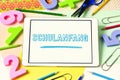 Text Schulanfang, back to school in german Royalty Free Stock Photo