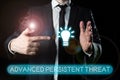 Text showing inspiration Advanced Persistent Threat. Business idea unauthorized user gains access to a system