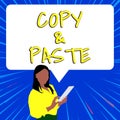 Sign displaying Copy Paste. Business idea an imitation, transcript, or reproduction of an original work