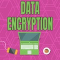 Writing displaying text Data Encryption. Business concept Symmetrickey algorithm for the encrypting electronic data Royalty Free Stock Photo