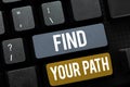 Text showing inspiration Find Your Path. Internet Concept Search for a way to success Motivation Inspiration
