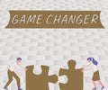 Text sign showing Game Changer. Concept meaning Sports Data Scorekeeper Gamestreams Live Scores Team Admins