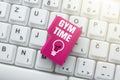 Text showing inspiration Gym Time. Business approach a motivation to start working out making exercises fitness Typing Royalty Free Stock Photo