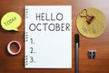 Text showing inspiration Hello October. Concept meaning Last Quarter Tenth Month 30days Season Greeting