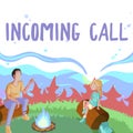 Text showing inspiration Incoming Call. Conceptual photo Inbound Received Caller ID Telephone Voicemail Vidcall Father