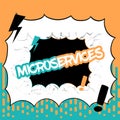Conceptual display Microservices. Word for Software development technique Building single function module Royalty Free Stock Photo
