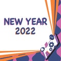 Text showing inspiration New Year 2022. Business idea Greeting Celebrating Holiday Fresh Start Best wishes Mobile
