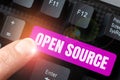 Text showing inspiration Open Source. Concept meaning denoting software which original source code freely available Royalty Free Stock Photo