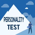 Text showing inspiration Personality Test. Business idea A method of assessing human personality constructs Gentleman In