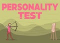 Text showing inspiration Personality Test. Business overview A method of assessing human personality constructs Lady