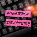 Text showing inspiration Pharma Delivery. Word Written on getting your prescriptions mailed to you directly from the