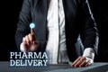 Text showing inspiration Pharma Delivery. Word Written on getting your prescriptions mailed to you directly from the