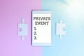 Text showing inspiration Private Event. Business overview Exclusive Reservations RSVP Invitational Seated Technological