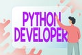 Text showing inspiration Python Developer. Word for responsible for writing serverside web application logic Abstract Royalty Free Stock Photo