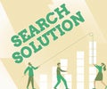 Text showing inspiration Search Solution. Internet Concept an action or process of finding solution to a problem Royalty Free Stock Photo