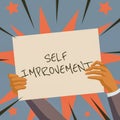 Text showing inspiration Self Improvement. Word Written on process of making yourself a better or more knowledgable Royalty Free Stock Photo