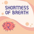 Text showing inspiration Shortness Of Breath. Business idea intense tightening of the airways causing breathing