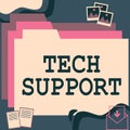 Text showing inspiration Tech Support. Business overview Assisting individuals who are having technical problems Desktop Royalty Free Stock Photo
