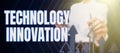 Text showing inspiration Technology Innovation. Internet Concept advanced net connected devices a Creative Technique Royalty Free Stock Photo