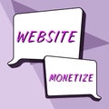 Text showing inspiration Website Monetize. Word for critical component to protect and secure websites Man With A Pen