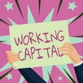 Text showing inspiration Working Capital. Business overview money available to a company for daytoday operations Hands