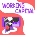 Text showing inspiration Working Capital. Concept meaning money available to a company for daytoday operations Two