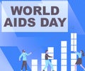 Text showing inspiration World Aids Day. Word Written on World Aids Day Illustration Of Partners Building New Wonderful