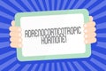 Text sign showing Adrenocorticotropic Hormone. Conceptual photo hormone secreted by pituitary gland cortex Color Tablet Royalty Free Stock Photo