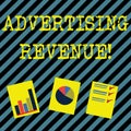 Text sign showing Advertising Revenue. Conceptual photo money media earn from selling advertising space or time