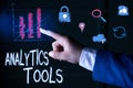 Text sign showing Analytics Tools. Conceptual photo pieces of web application analysis software used to monitor