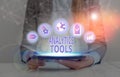 Text sign showing Analytics Tools. Conceptual photo pieces of web application analysis software used to monitor