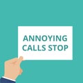 Text sign showing Annoying Calls Stop Royalty Free Stock Photo