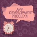 Text sign showing App Development Process. Conceptual photo prediction of upcoming trades of a product Blank Rectangular