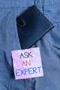 Text sign showing Ask An Expert. Conceptual photo Superior Reliable Ace Virtuoso Curapp storeity Authority Geek Small Royalty Free Stock Photo