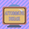 Text sign showing Autoimmune Disease. Conceptual photo body tissues are attacked by its own immune system Square rectangle old
