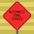 Text sign showing Automated Email Service. Conceptual photo automatic decision making based on big data Blank Diamond
