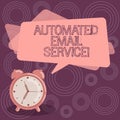 Text sign showing Automated Email Service. Conceptual photo automatic decision making based on big data Blank