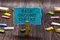 Text sign showing Back Ground Checks. Conceptual photo looking up compiling criminal records for Organization Clips symbol idea sc Royalty Free Stock Photo