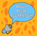 Text sign showing Baggie Recipe Eco Friendly. Conceptual photo shopping bag which can be reused analysisy times Blank Oval