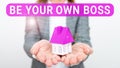 Text sign showing Be Your Own Boss. Business idea Entrepreneurship Start business Independence Self-employed Royalty Free Stock Photo