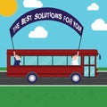 Text sign showing The Best Solutions For You. Conceptual photo Successful ideas for solving inconveniences Two Kids