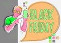 Text sign showing Black Friday. Concept meaning a day where seller mark their prices down exclusively for buyer Line