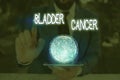 Text sign showing Bladder Cancer. Conceptual photo form of cancer that begins in the lining of the bladder Elements of this image Royalty Free Stock Photo