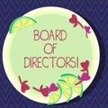 Text sign showing Board Of Directors. Conceptual photo group showing who jointly oversee activities organization Cutouts