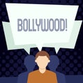 Text sign showing Bollywood. Conceptual photo Indian cinema a source of entertainment among new generation.