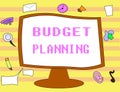 Text sign showing Budget Planning. Conceptual photo The written description about current and future expenses