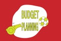 Text sign showing Budget Planning. Conceptual photo The written description about current and future expenses