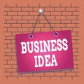 Text sign showing Business Idea. Conceptual photo the concept which can be used for commercial purposes Colored memo